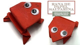 Rana De Papel Origami – Rana Saltarina Papiroflexia Fácil 🐸 [upl. by Leuqar]