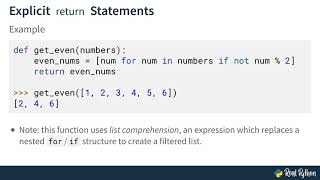 The Python return Statement Implicit and Explicit return [upl. by Lamp]