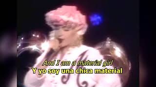 Material Girl  Madonna LYRICSLETRA 80s [upl. by Dietsche]