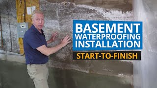 Basement Waterproofing Installation  Start to Finish [upl. by Alded]