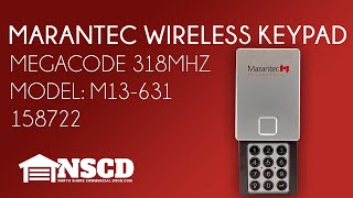 Marantec M13 631 Wireless keyless Entry 158722 315Mhz [upl. by Ailahs]