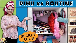 PIHU KA DAILY ROUTINE  Secret Room amp Home Tour  Sunday Routine  Aayu and Pihu Show [upl. by Eyahc]