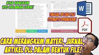 Cara Merangkum Dengan Cepat Hanya Upload File Materi Jurnal Artikel DLL Dirangkum Otomatis [upl. by Lienaj]