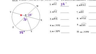 Finding Arc and Central Angle Measures [upl. by Sibyl225]