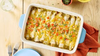 Creamy Green Chicken Enchiladas Recipe  Old El Paso [upl. by Nedry]