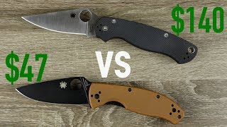 Spyderco Paramilitary 2 vs Spyderco Tenacious [upl. by Rehptsirhc]