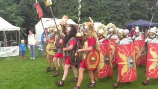 Roman Reenactment at the Amphitheatre in Caerleon Marching In [upl. by Cogen64]