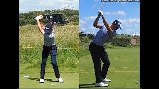 Justin Thomas golf swing  Long Iron faceon amp downtheline July 2017 [upl. by Dominic]