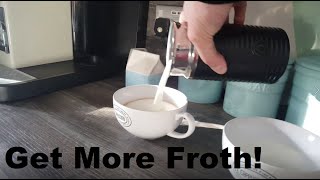 How to Get More Froth from Your Nespresso Coffee Aeroccino  Nespresso tips and help [upl. by Fleece]