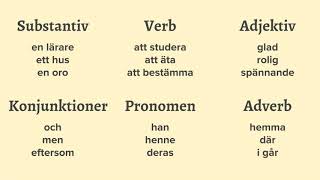 Grammatik  Lektion 1 Ordklasser [upl. by Molahs]