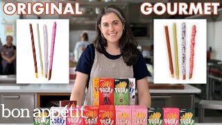 Pastry Chef Attempts to Make Gourmet Pocky  Gourmet Makes  Bon Appétit [upl. by Rabah]