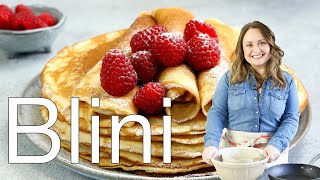 How to Make Real Russian Blini  Russian Crepes [upl. by Aitnwahs47]