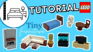 Tiny LEGO Builds Micro House Furniture  Tutorial [upl. by Nonnek702]