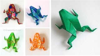 How to Fold an Inflatable Origami Frog  Rana de papel [upl. by Acker]