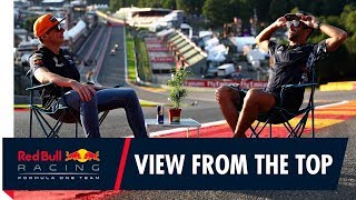 The view from the top Daniel Ricciardo and Max Verstappen at the Belgian Grand Prix [upl. by Seamus]