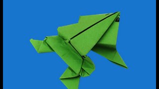 Cómo hacer una rana de papel sencilla  How to make a simple paper frog origami [upl. by Brackett448]