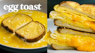 TIK TOK One Pan EGG TOAST Recipe 3 Ways  EVERYDAY EATS [upl. by Arty]