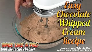 Easy Chocolate Whipped Cream Recipe [upl. by Meri]