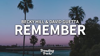 Becky Hill amp David Guetta  Remember Lyrics [upl. by Yanat476]