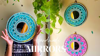 DIY Lippan Art Mirror  Mud Mirror Work  DIY Wall Hanging Indian [upl. by Adnert]