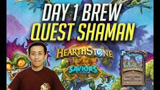 Saviours of Uldum Day 1 brew Quest Battlecry Shaman  Hearthstone Indonesia [upl. by Glennis465]