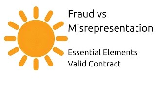 Fraud vs Misrepresentation  Other Essential Elements of a Valid Contract  CA CPT  CS amp CMA [upl. by Nicolai682]