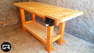 MESA DE TRABAJO PARA CARPINTERO  WOOD WORKBENCH BUILD [upl. by Htidirem]