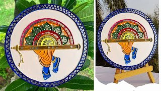 Shri Krishna Lippan Art Tutorial  Lippan Art with Mirror Work [upl. by Rehposirhc527]