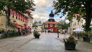 Swedish Small Town Walk picturesque Trosa Summer evening in Sweden [upl. by Arraeis910]