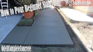 How to Pour a Beginners Concrete Slab Walkway  DIY [upl. by Ticknor992]