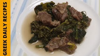 Αρνάκι με Σπανάκι  Lamb with spinach  StayHome and cook WithMe [upl. by Yllas]