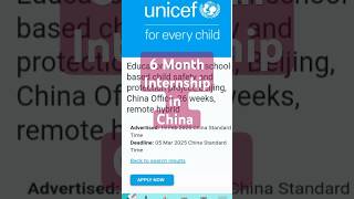 UNICEF Internship in China for Students amp Fresh Graduates [upl. by Chaudoin]