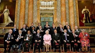 Queen hosts reception for Victoria Cross heroes [upl. by Netsreik771]