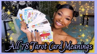 ALL 78 TAROT CARD MEANINGS 🪐🔮🧚🏾‍♀️ [upl. by Meit]