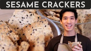 The CRUNCHIEST Sesame Crackers Recipe ROSEMARY GARLIC  Quick amp Easy Snack  Danlicious [upl. by Akehsal46]