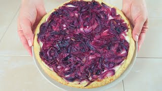 CROSTATA SALATA DI CIPOLLE ROSSE Ricetta Facile Caramelised Red Onion Tart easy recipe [upl. by Oremodlab]