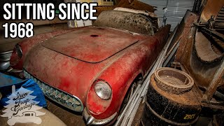 Digging Out A Barn Find 1954 Corvette  1 of 145 Made In Red [upl. by Sherrard13]