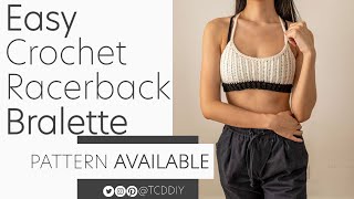 How to Crochet an EASY Bralette  Pattern amp Tutorial DIY [upl. by Kemppe558]